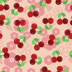Pattern with a cherry - Illustration