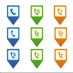 Contact Icons isolated on white