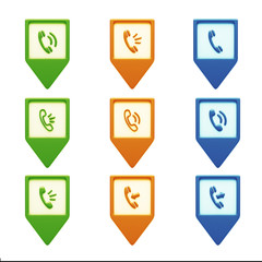 Contact Icons isolated on white