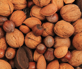 different nuts and almonds