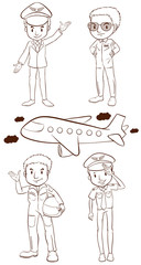 A plain sketches of the pilots