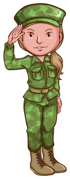 A sketch of a female soldier