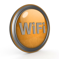 wifi circular icon on white background