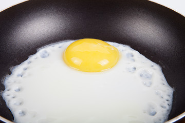 roasted egg in a frying pan