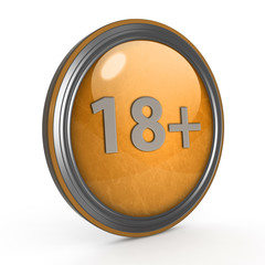 18+ circular icon on white background