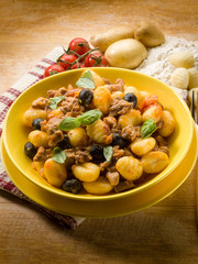 homemade gnocchi with ragout sauce