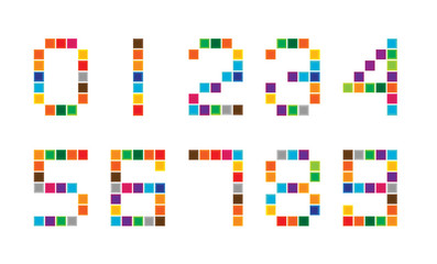 bright digital numbers icons