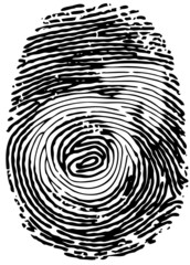 Thumb print with male gender symbol