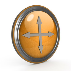 Obraz premium Arrow circular icon on white background