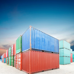 Stack of Cargo Containers at the docks