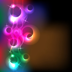 Rainbow Circles and Lines Background