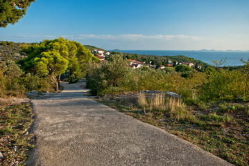 Foothpath to the hill on Murter island, Croatia