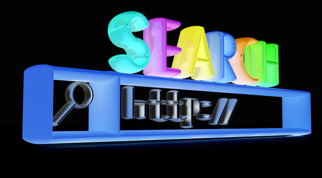 3d internet search string.Business and technology