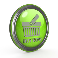 Buy now circular icon on white background