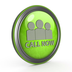 call now circular icon on white background