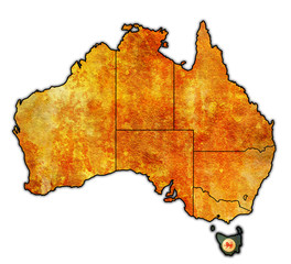 tasmania on map of australia