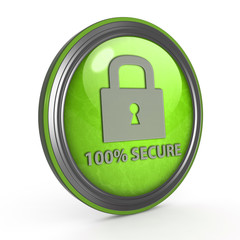 Lock circular icon on white background