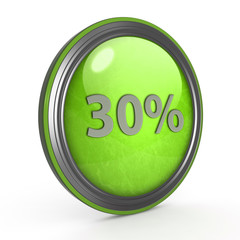 Thirty percent circular icon on white background