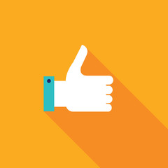 Thumbs up icon. Colorful modern flat design