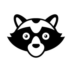 Raccoon Head Logo Style  Icon. Vector