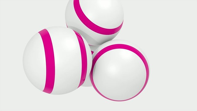 3D animation ANIMATED WHITE SPHERES