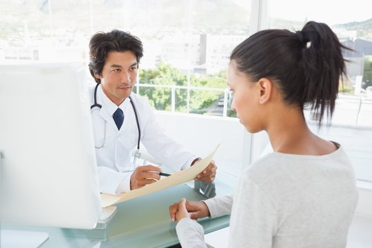 Doctor telling patient her results