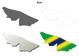 Acre blank outline map set