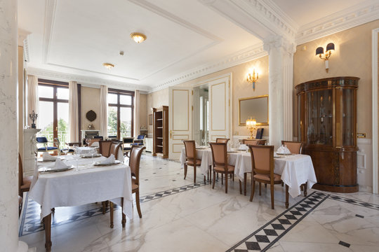 Interior of a restaurant in luxury villa 