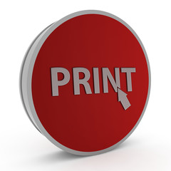 Print circular icon on white background