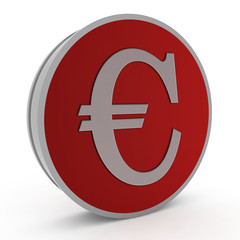 Euro circular icon on white background