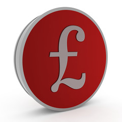 Pound circular icon on white background