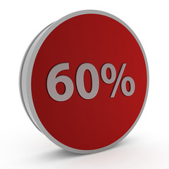 Sixty percent circular icon on white background