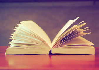 open book in vintage light tone color