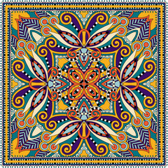 Traditional ornamental floral paisley bandanna