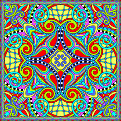 Traditional ornamental floral paisley bandanna