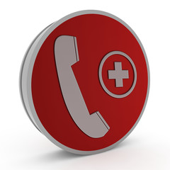 Emergency circular icon on white background