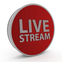 Live stream circular icon on white background
