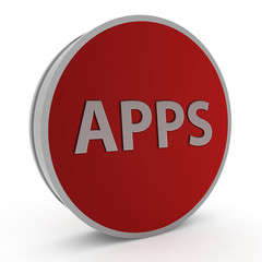 Apps circular icon on white background