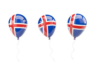 Air balloons with flag of iceland