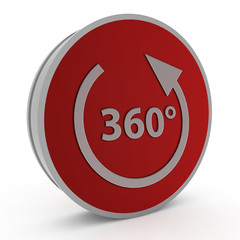 360 degrees circular icon on white background