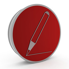 Pencil circular icon on white background