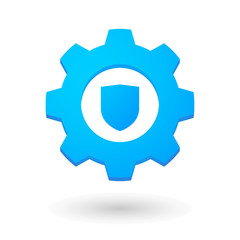 Gear icon with a shield