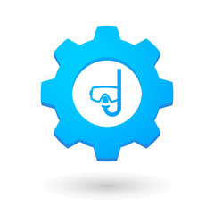 Gear icon with a diving goggles