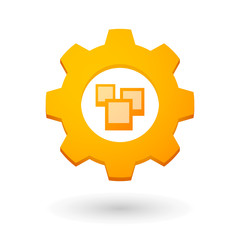 Gear icon with a bunch of photos