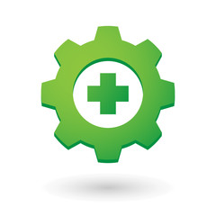 Gear icon with a pharmacy icon