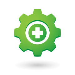 Gear icon with a pharmacy icon