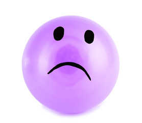 Funny face drawn on balloon isolated on white
