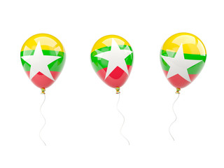 Air balloons with flag of myanmar