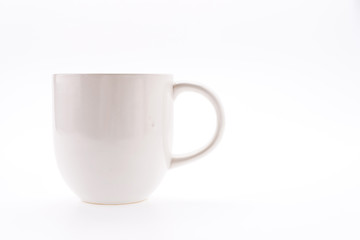 White coffee cup isolated on white