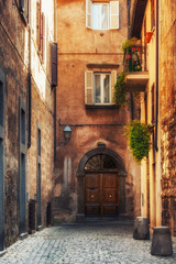 Small alley in the Tuscan village - 71878705